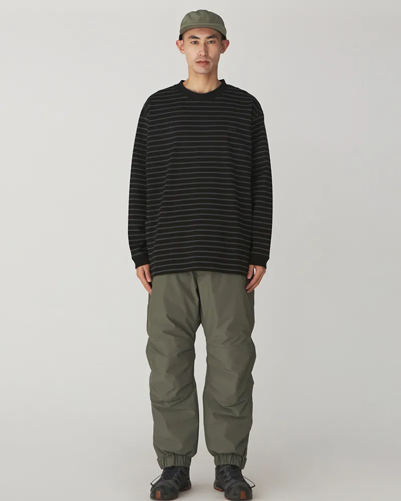 Outlet Heavy Cotton Border Long Sleeve T-Shirt Tops