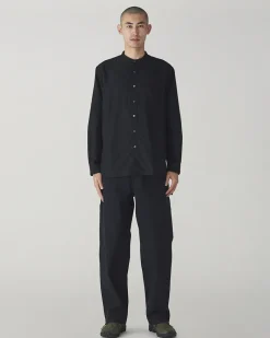 Outlet Organic Cotton OX Stand Collar Shirt Tops