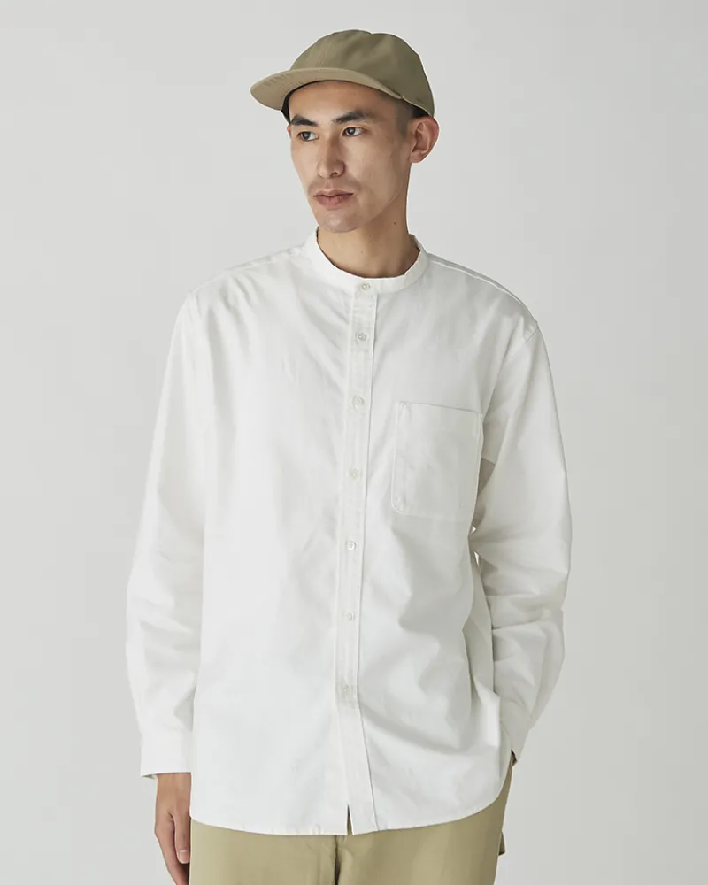 Outlet Organic Cotton OX Stand Collar Shirt Tops