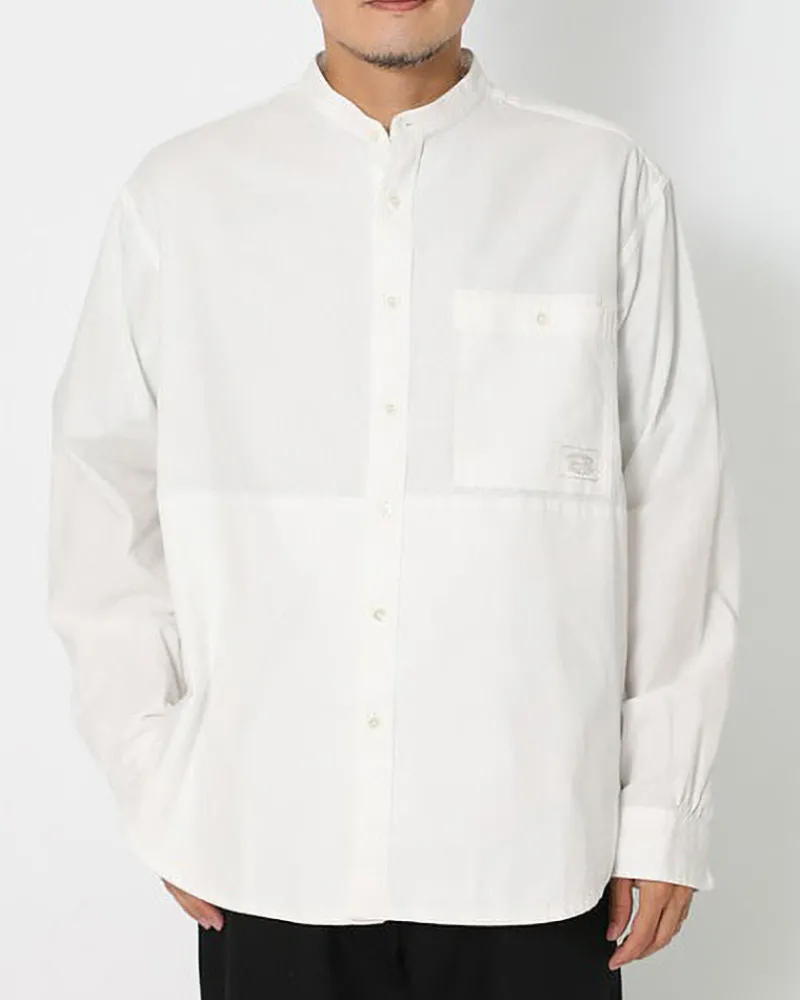 Discount Organic Cotton Poplin Stand-Collar Shirt Tops