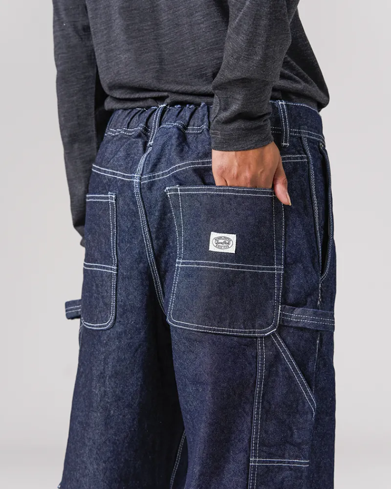 Discount Recycled Cotton Denim Wide Pants Bottoms