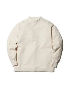 Fashion Recycled Cotton Mockneck Long Sleeve T-Shirt Tops