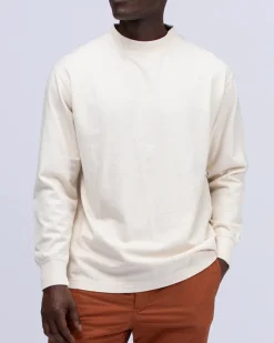 Fashion Recycled Cotton Mockneck Long Sleeve T-Shirt Tops